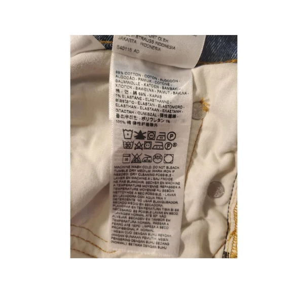 LEVI'S 501® Patchwork Stretch Skinny Blue Jeans Size 30x26 - Picture 9 of 9